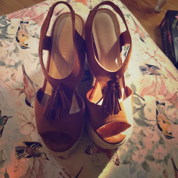 Athena Alexander Shoes - Velvet brown wedges